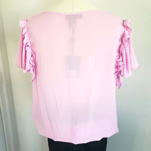 DKNY Pink Lavender Short-Sleeve Blouson Top--XL - Picture 9 of 12
